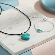 Conjunto de collar y pulsera con piedra turquesa natural – De moi à toi