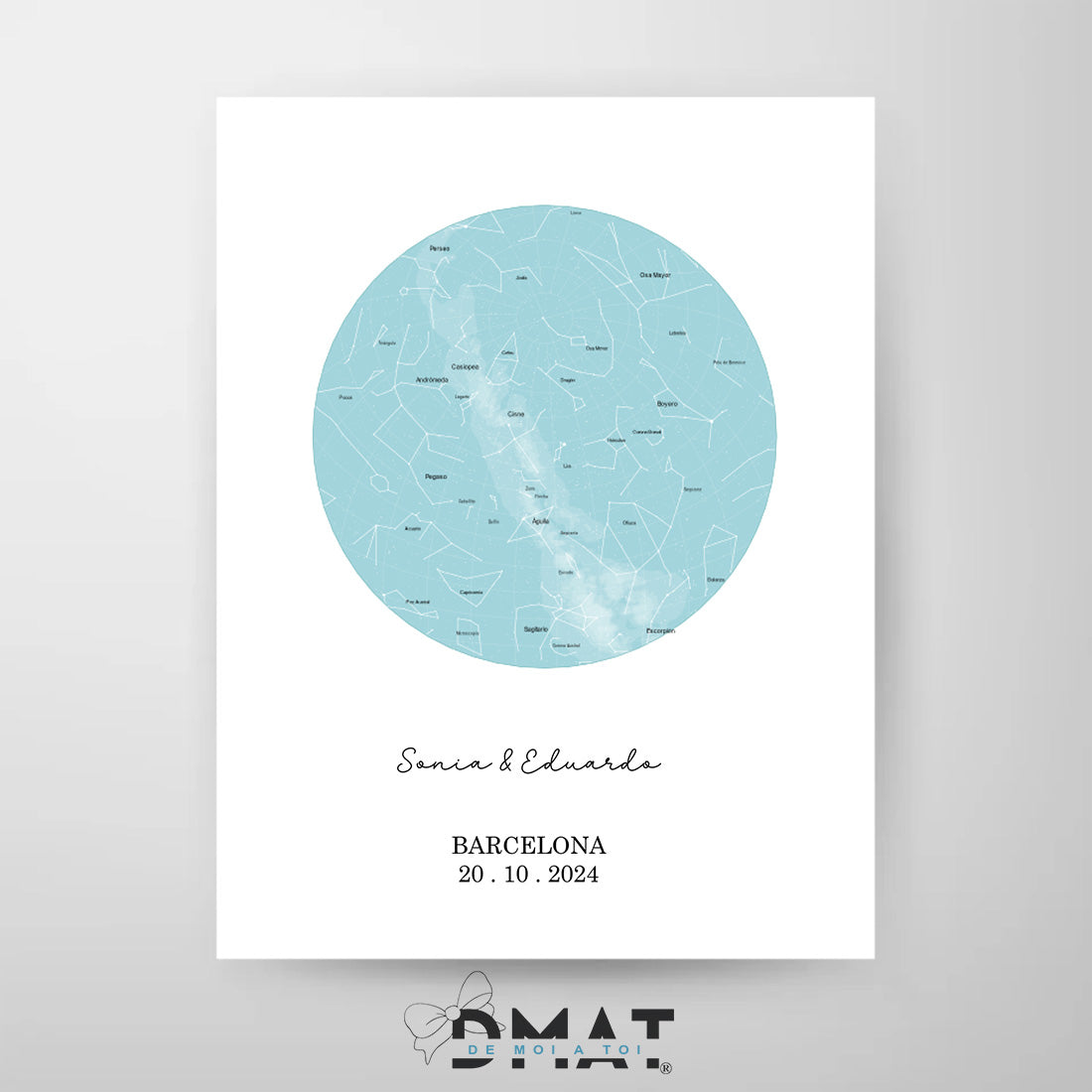  lámina mapa estelar personalizada – regalo cielo estrellado – De moi à toi