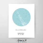  lámina mapa estelar personalizada – regalo cielo estrellado – De moi à toi