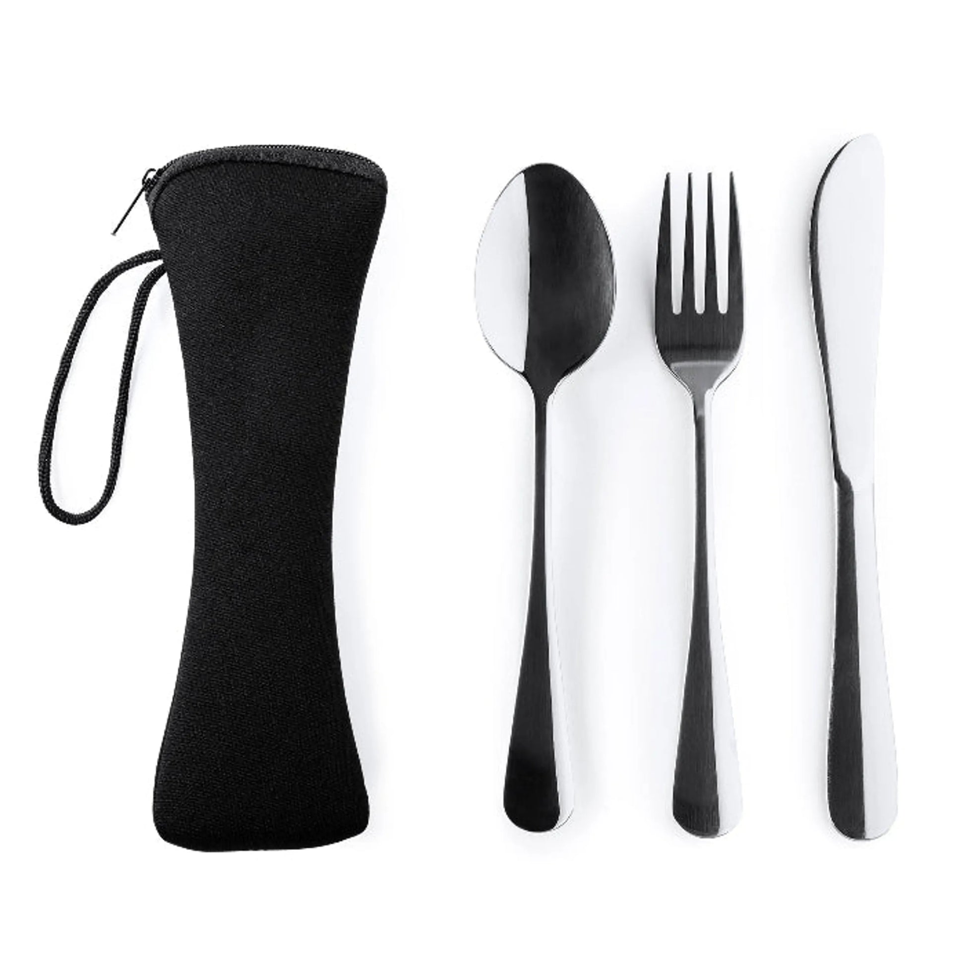 Cubiertos reutilizables con funda grabada con nombre