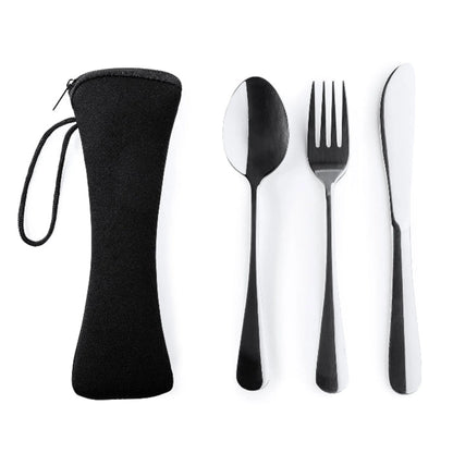 Cubiertos reutilizables con funda grabada con nombre