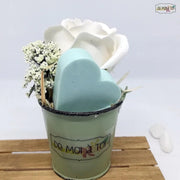 Cubito de latón con rosa y jabón - Regalo original personalizado - DE MOI À TOI