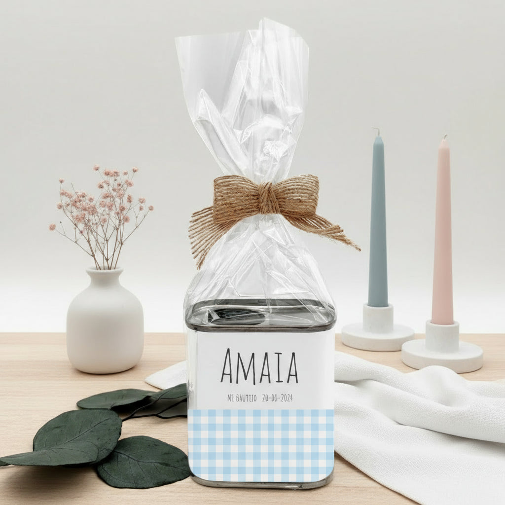 AOBE personalizado como regalo para invitados de celebración - Bautizo, comunión diseño Vichy