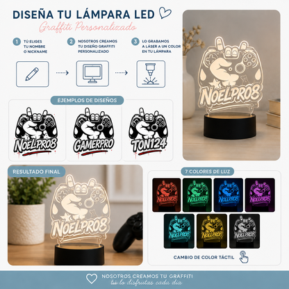 Diseño de grafiti personalizado para lámpara gamer · De Moi à Toi