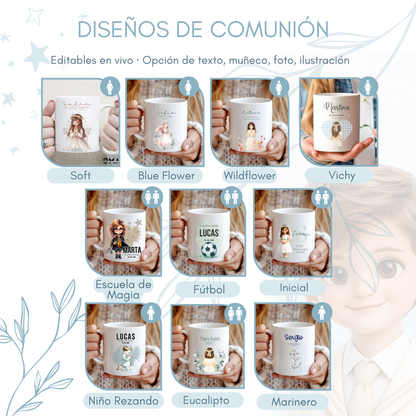 Diseños de comunión disponibles para la taza personalizada