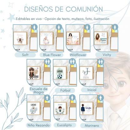 Bloc de notas personalizado para invitados de comunión – Diseños editables