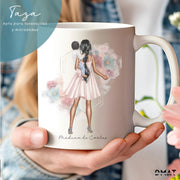 taza personalizada con ilustración madre e hijos editable online