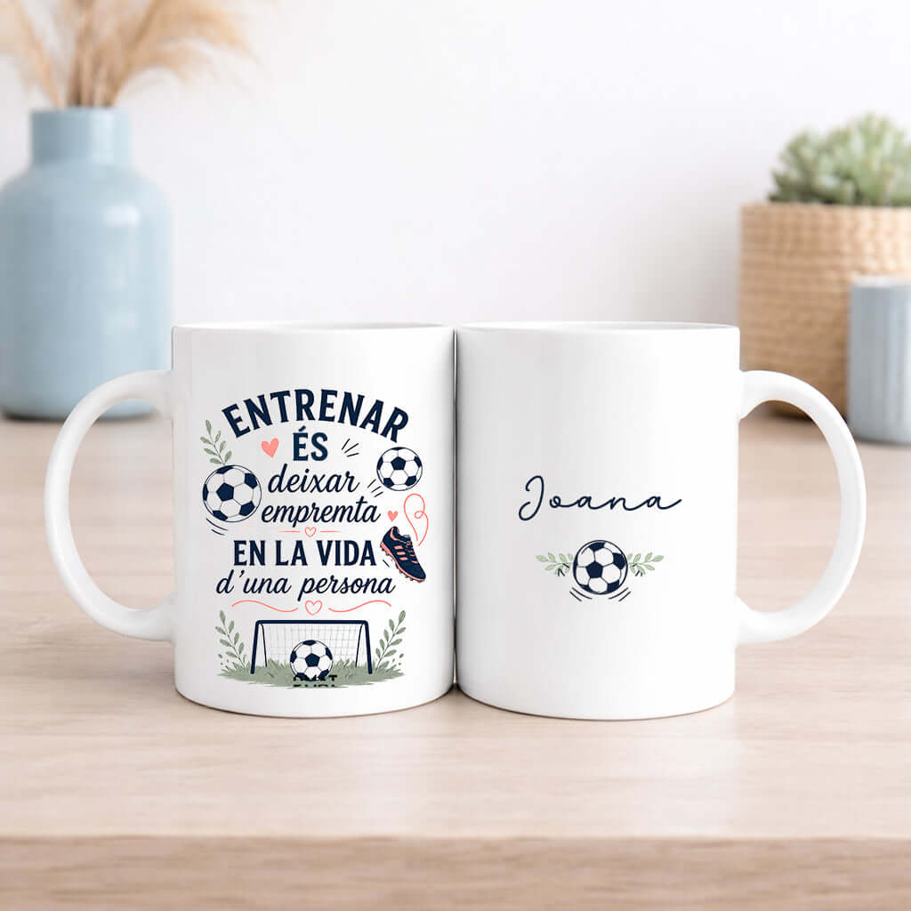Taza entrenador fútbol personalizada fin de temporada – 4 idiomas (Galego, Euskera, Catalán, Castellano)
