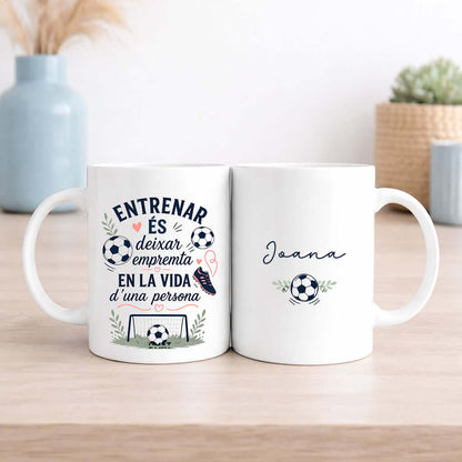 Taza entrenador fútbol personalizada fin de temporada – 4 idiomas (Galego, Euskera, Catalán, Castellano)