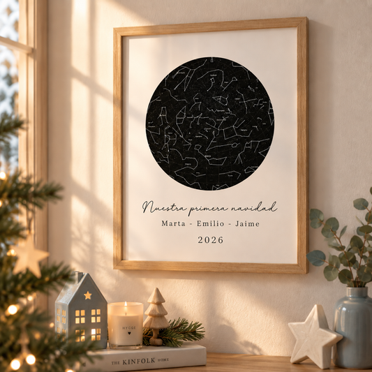 Cuadro personalizado con mapa estelar – Regalo con fecha y nombre