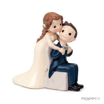 Figura pastel Pop & Fun novio sentado 14x14 cm - Regalo original personalizado - DE MOI À TOI