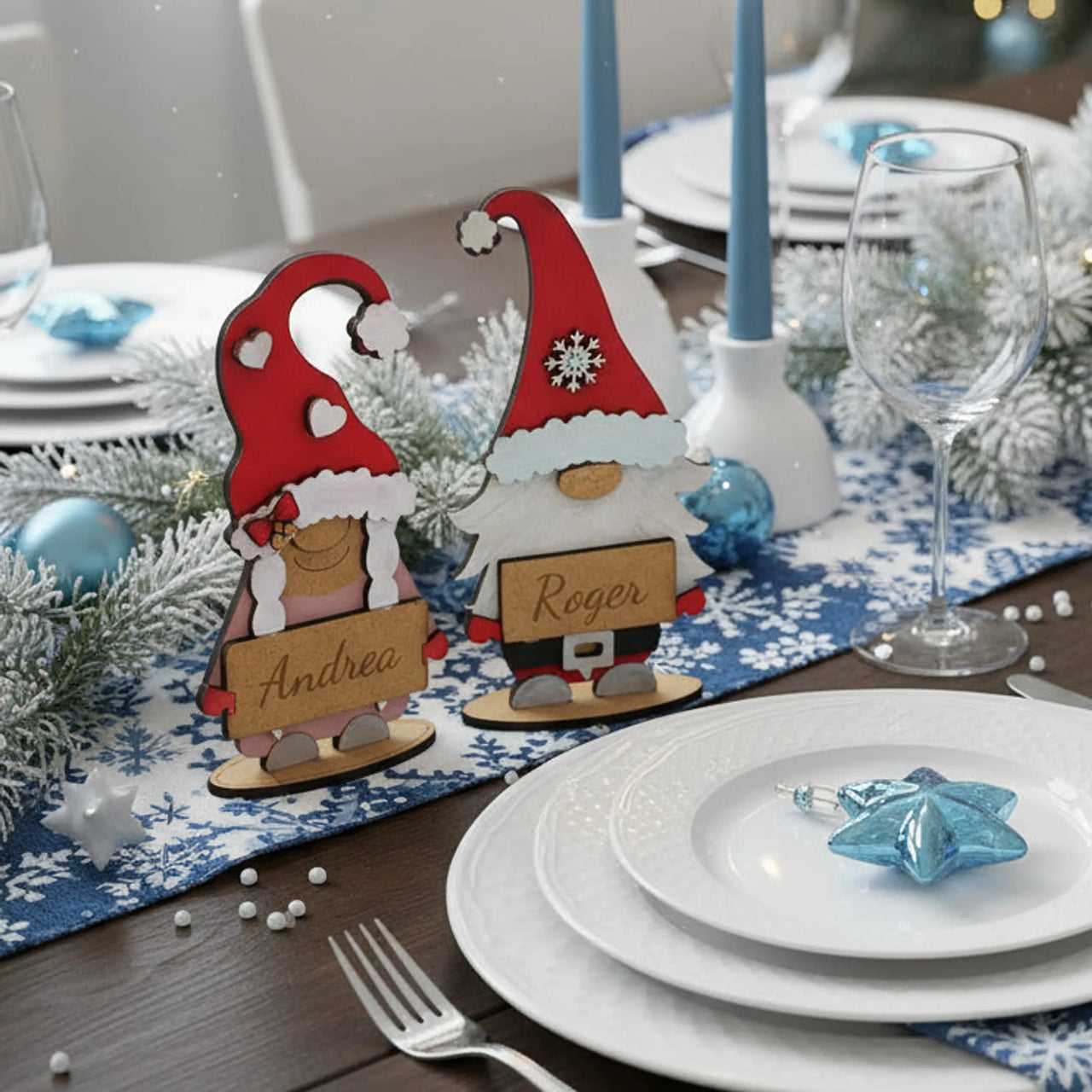 Gnomos personalizados de madera tallados a mano