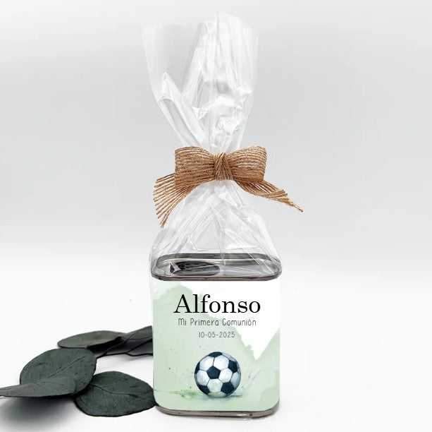 Aceite personalizado como regalo de comunión Futbol - De moi a toi