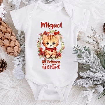 Body personalizado mi primera navidad diseño gatito - de moi a toi