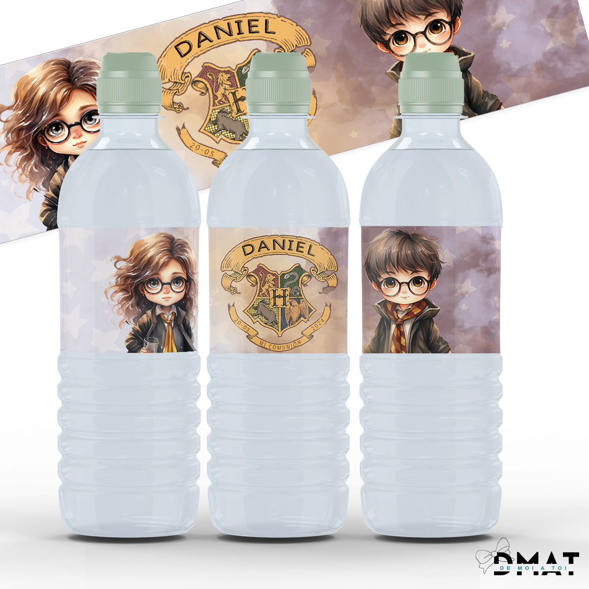 Etiquetas para botellas de agua - Harry (pack de 5 uds)
