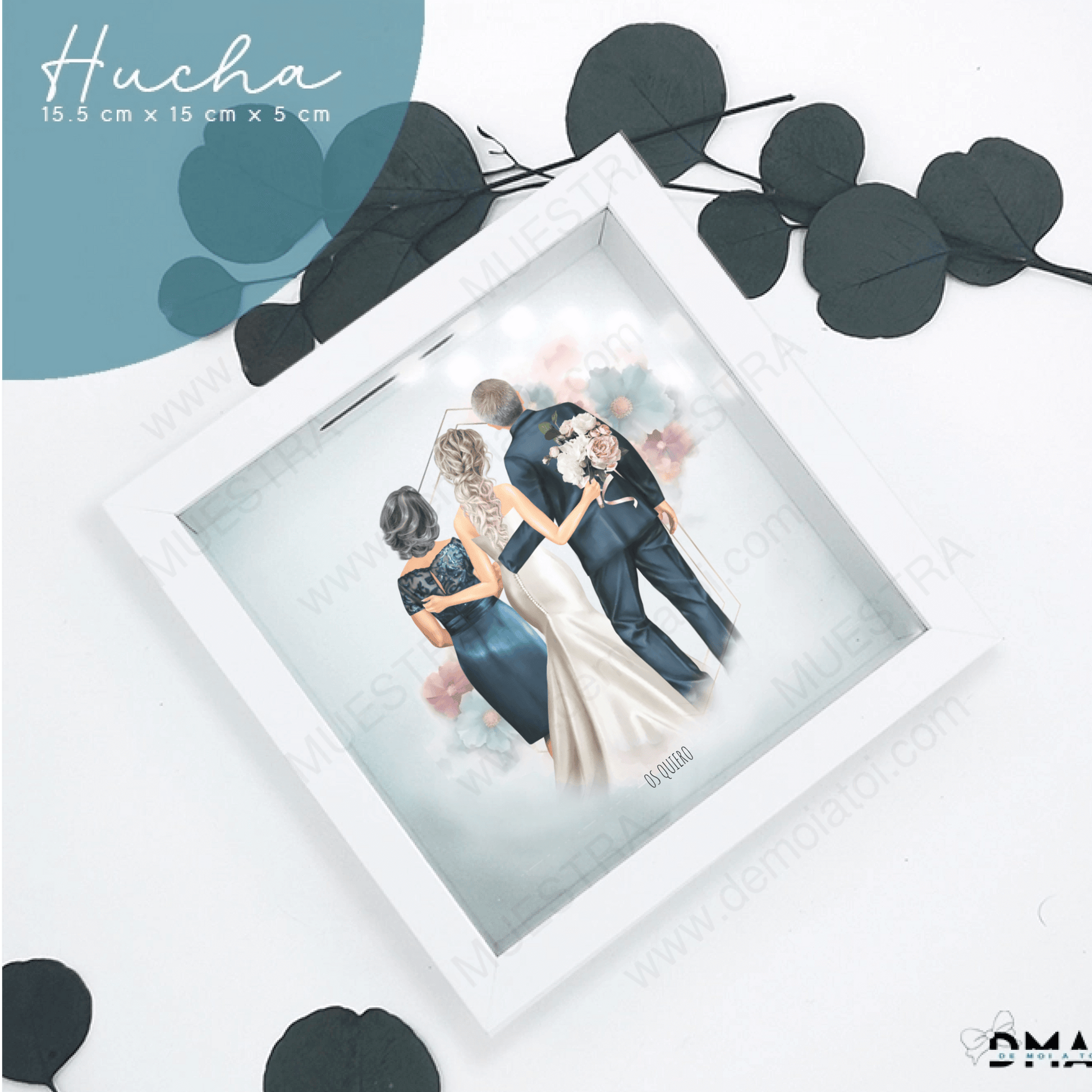 hucha cristal ilustración premium familiares y novios
