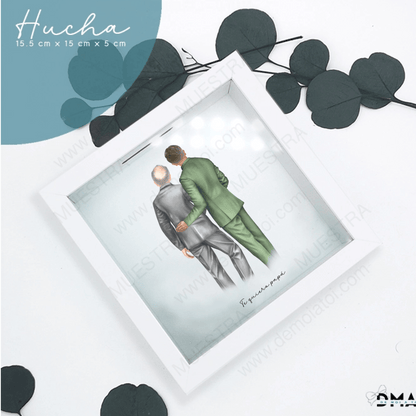hucha boda personalizada editor visual novios y familia

