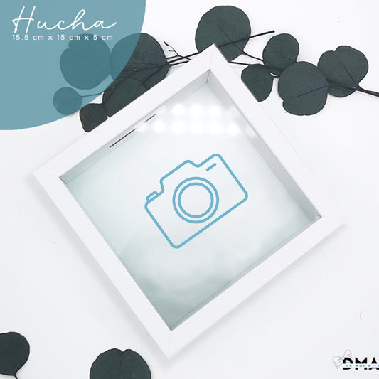 Hucha de madera blanca personalizada con impresión interior – De moi à toi