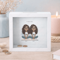 Regalo con ilustración personalizada amigas y hermanas estilo animado pixart