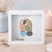 huchas originales con ilustración amigas y hermanas personalizada