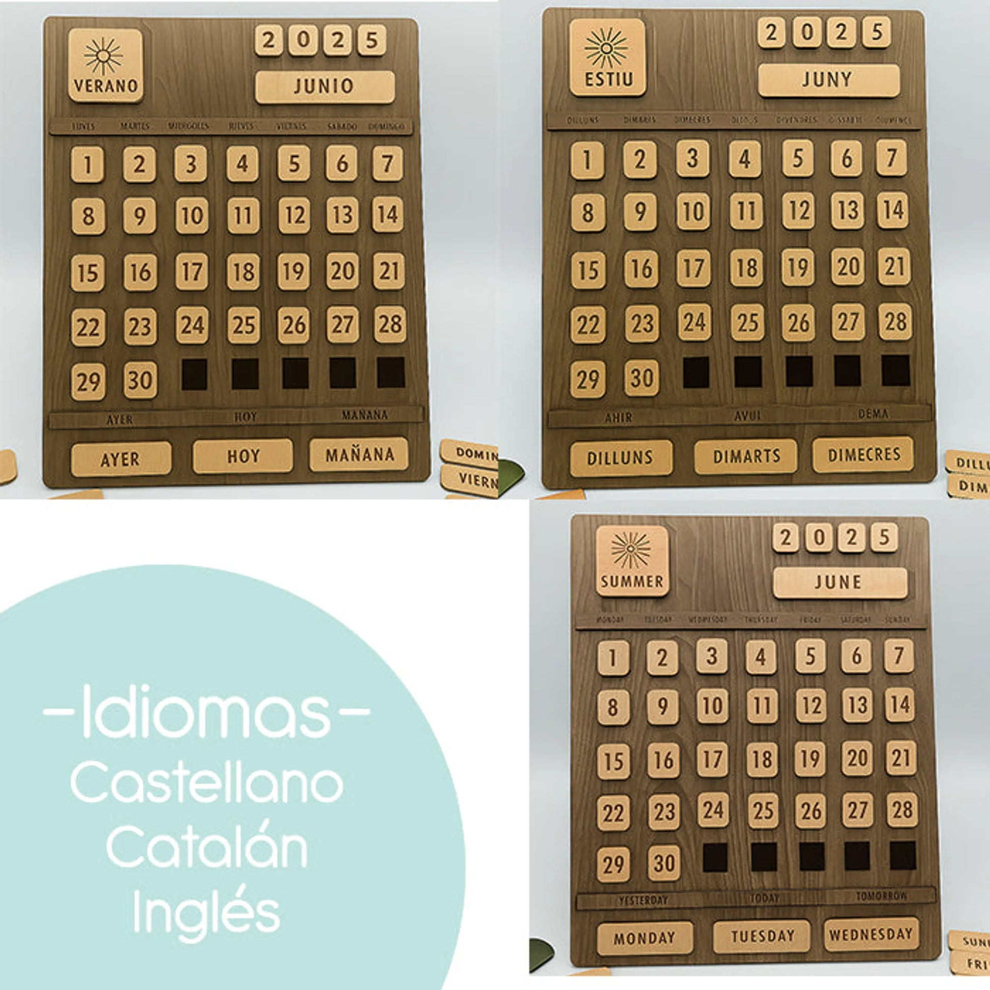 Calendario Montessori artesanal — detalle único para profesoras y profesores agradecimiento fin de curso