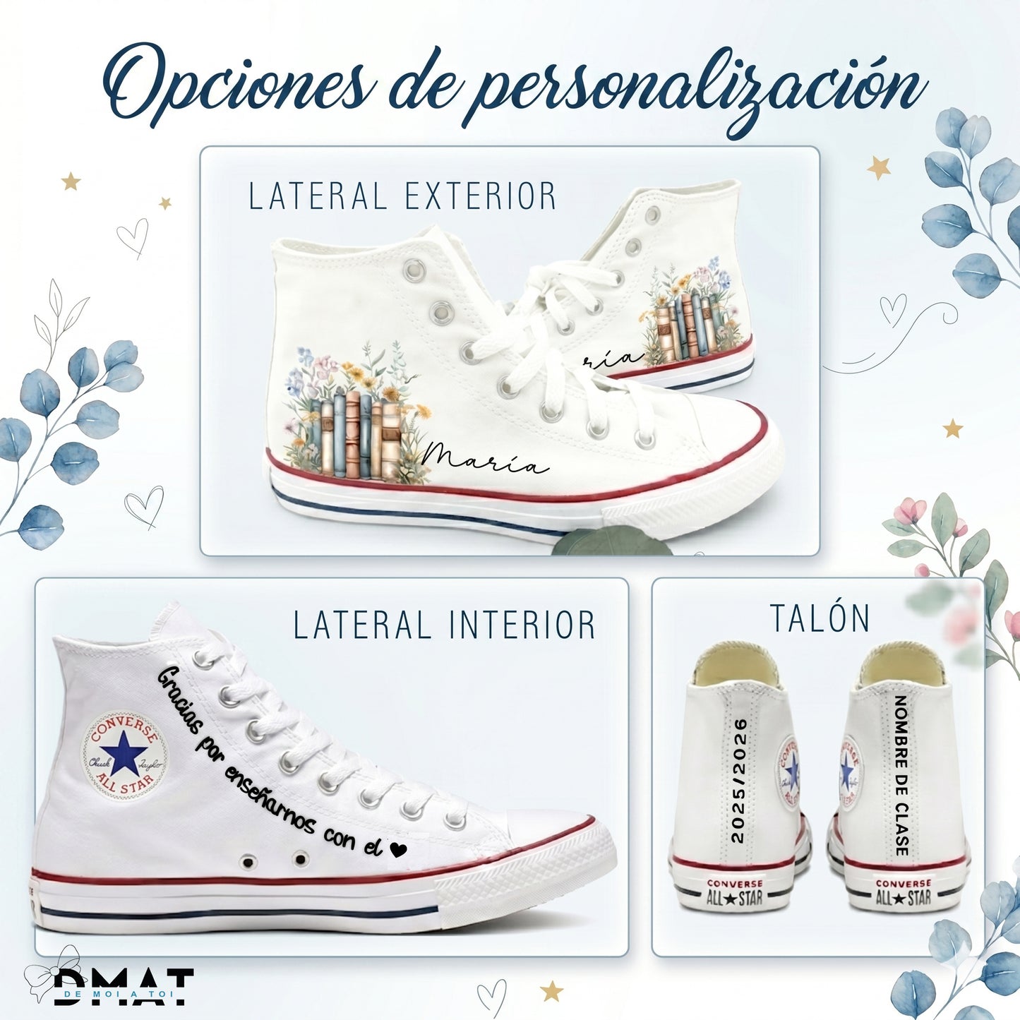 Zapatillas personalizadas para profesora | Regalo fin de curso con nombre