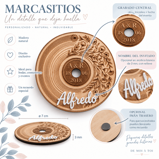 Marcasitio Premium Musical Personalizado para Boda