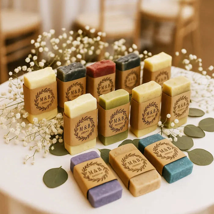 jabón artesano de aceite de oliva personalizado para eventos