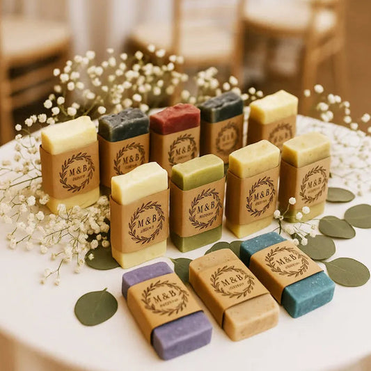 jabón artesano de aceite de oliva personalizado para eventos