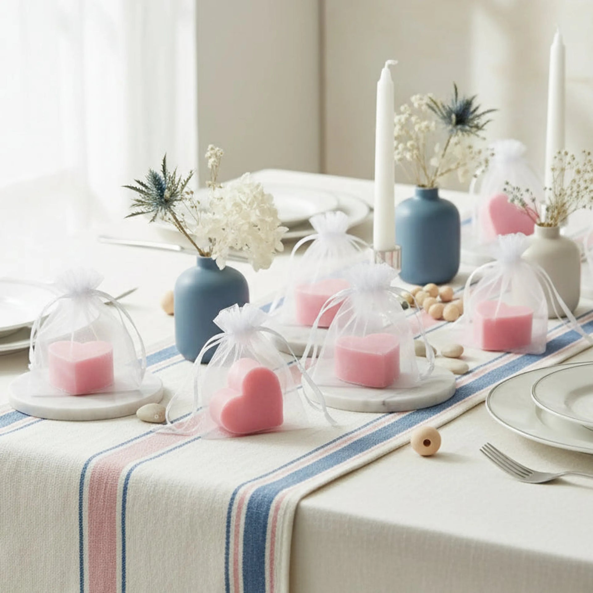 Jabón invitados corazón - Rosa - Regalo original personalizado - DE MOI À TOI