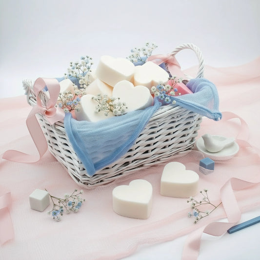 Jaboncitos de corazón blancos con aroma a coco – Detalle natural para celebraciones infantiles