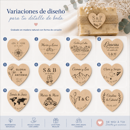 Jabón Artesano para Invitados de Boda con Grabado Personalizado