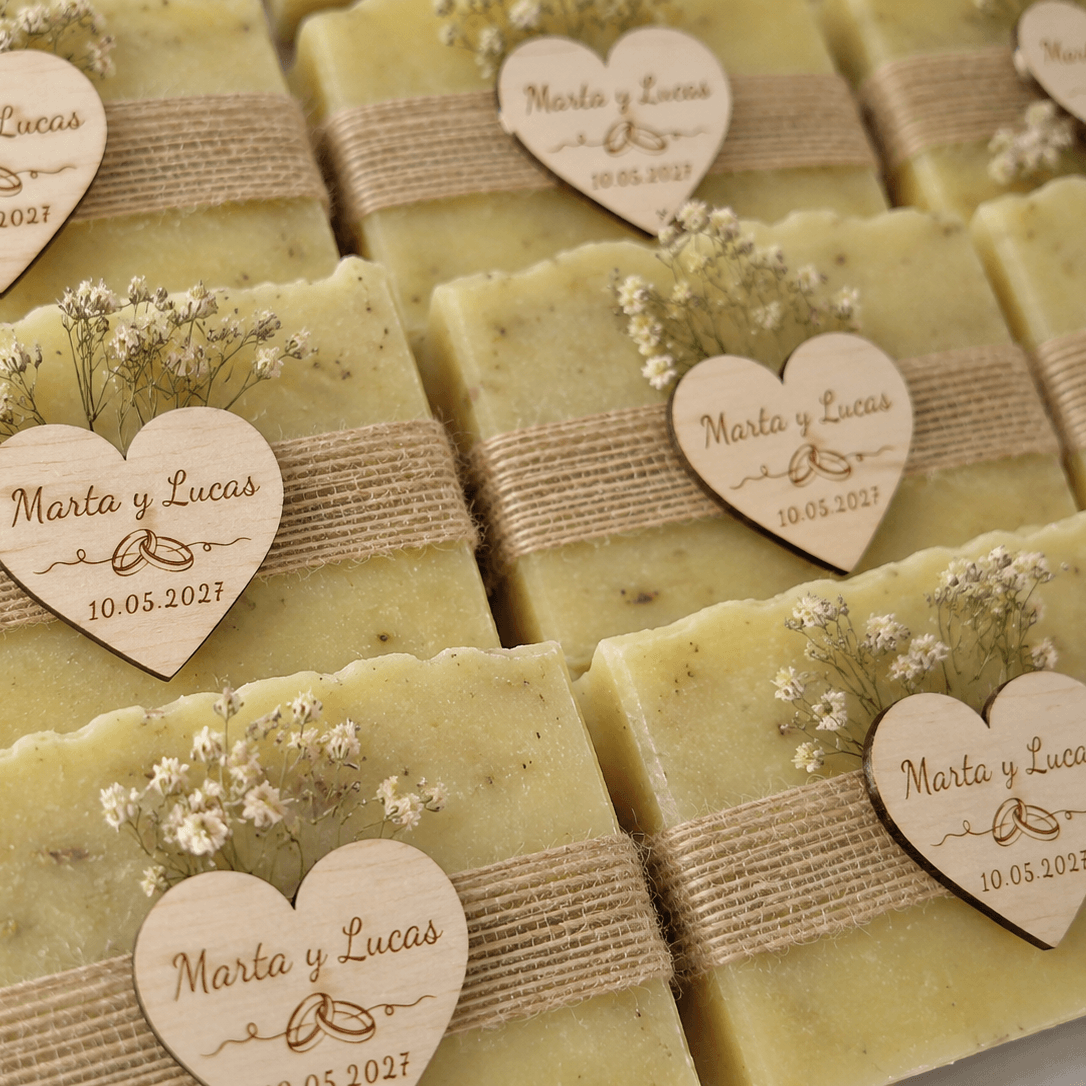 Jabón Artesano para Invitados de Boda con Grabado Personalizado