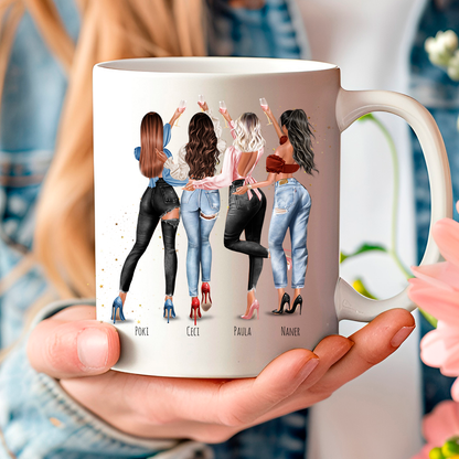 Taza con ilustración personalizada para damas de honor