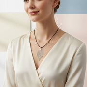 Collar hoja natural plateada – Regalo elegante para mujer – De moi à toi