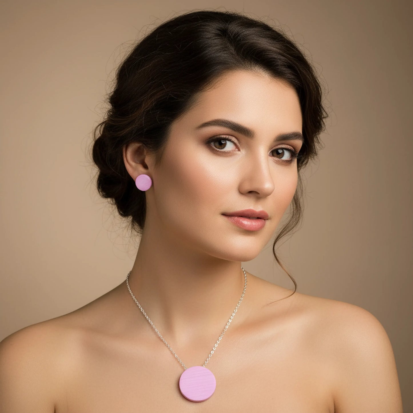 Conjunto artesanal de collar y pendientes ROSE – Hecho a mano