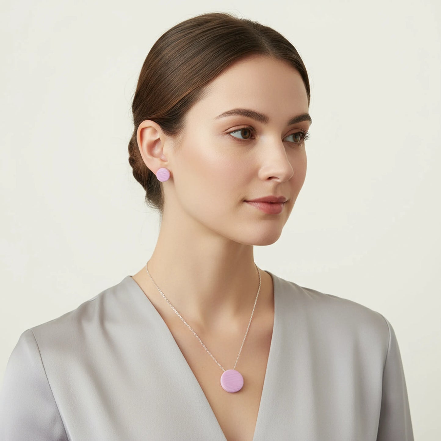 Conjunto artesanal de collar y pendientes ROSE – Hecho a mano