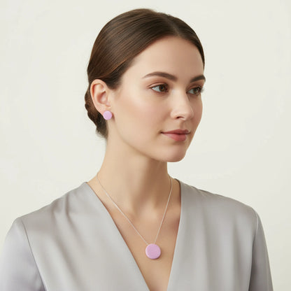 Conjunto artesanal de collar y pendientes ROSE – Hecho a mano