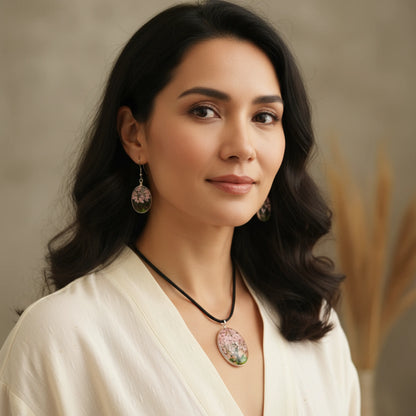 Joyas con diseño de árbol de la vida y flores prensadas – Regalo para mujer – De moi à toi