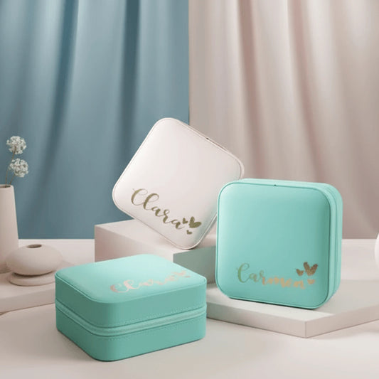 Joyero portátil personalizado con nombre – Regalo elegante – De moi à toi