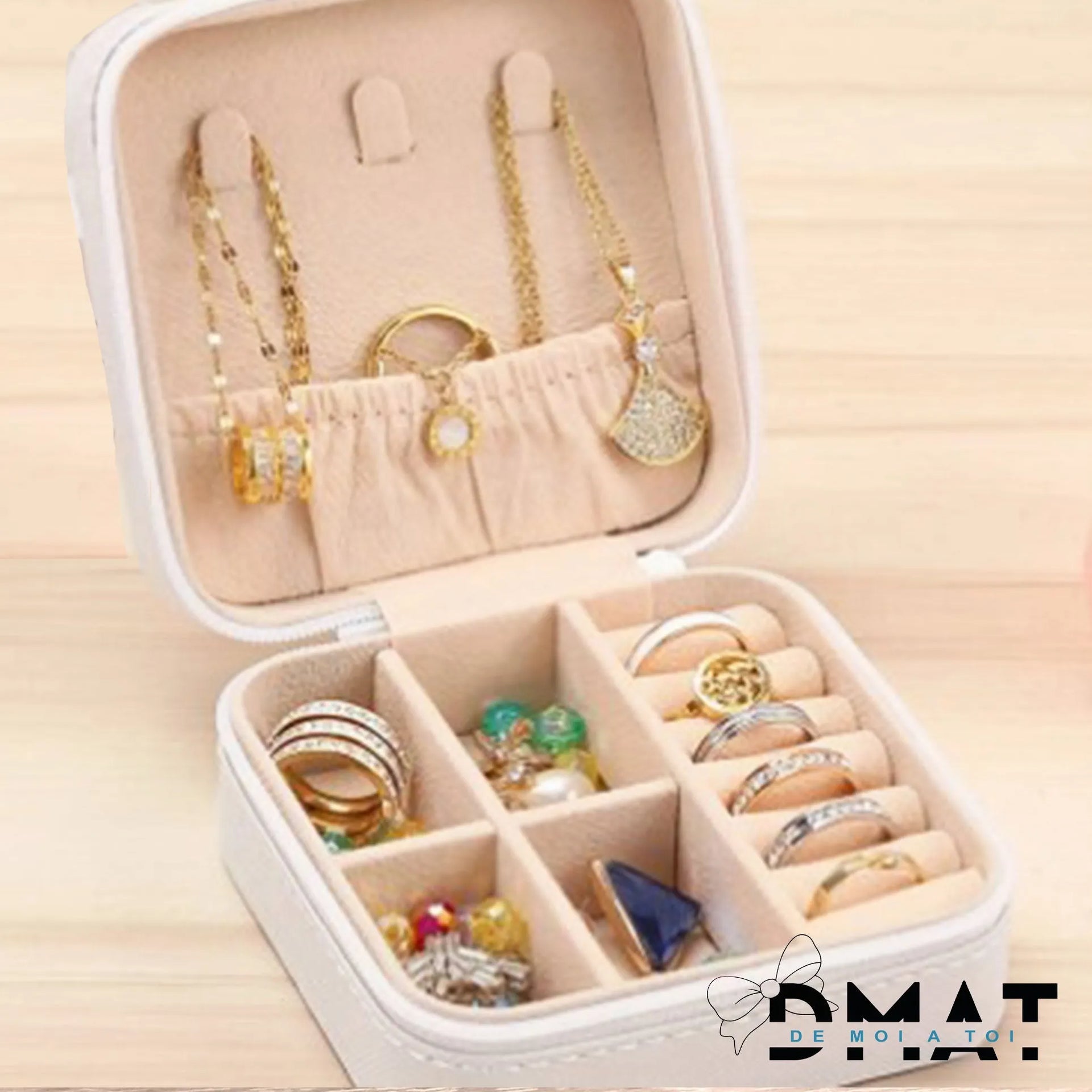 Joyero rosa personalizado – Regalo práctico para mujer – De moi à toi