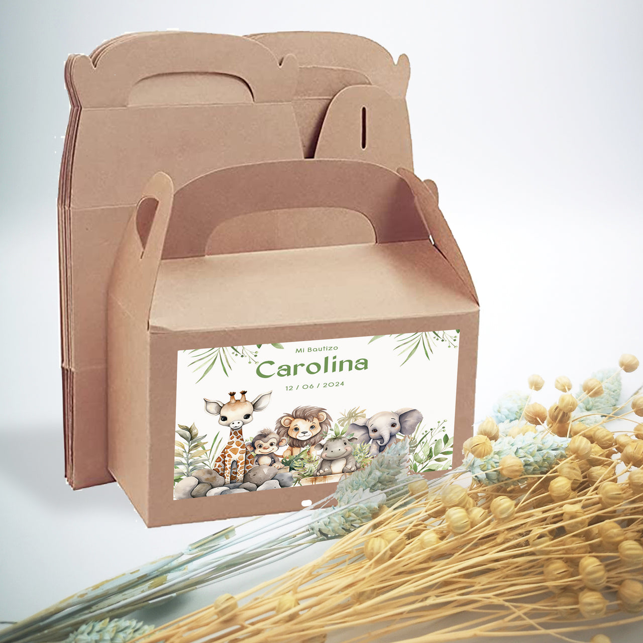 Caja tipo picnic para mesa dulce y detalles pequeños infantiles 