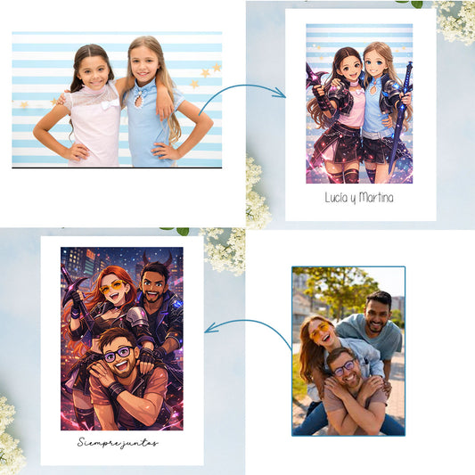 Convierte tu fotografía en caricatura de kpop demon hounters con inteligencia artificial y  lo imprimimos en regalos