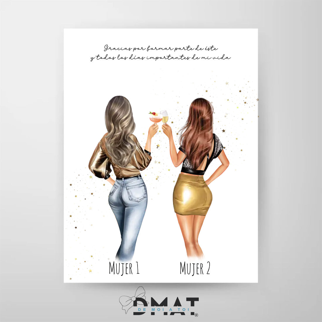 lámina mejores amigas personalizada – vestidas de fiesta – De moi à toi
