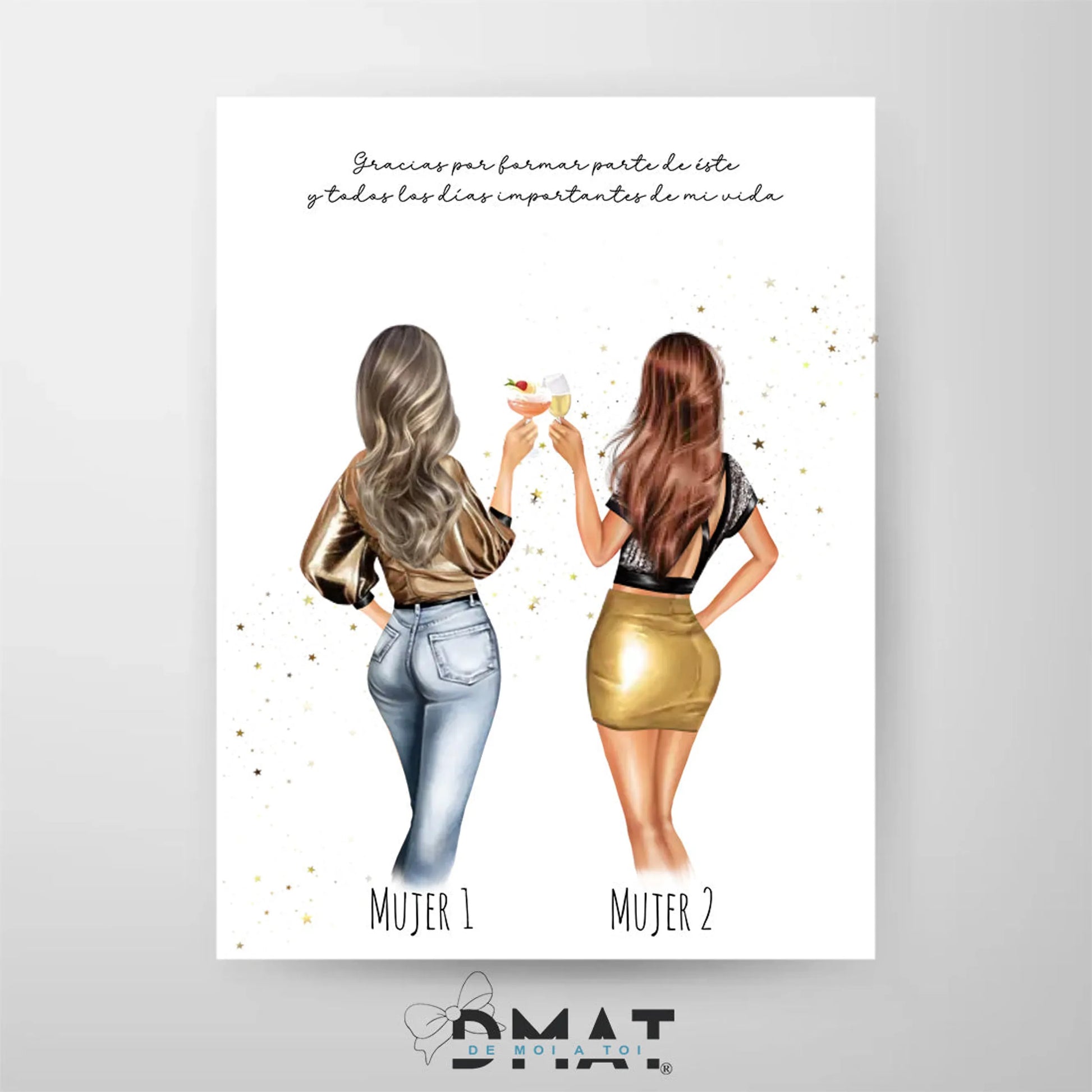 lámina mejores amigas personalizada – vestidas de fiesta – De moi à toi