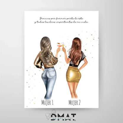lámina mejores amigas personalizada – vestidas de fiesta – De moi à toi