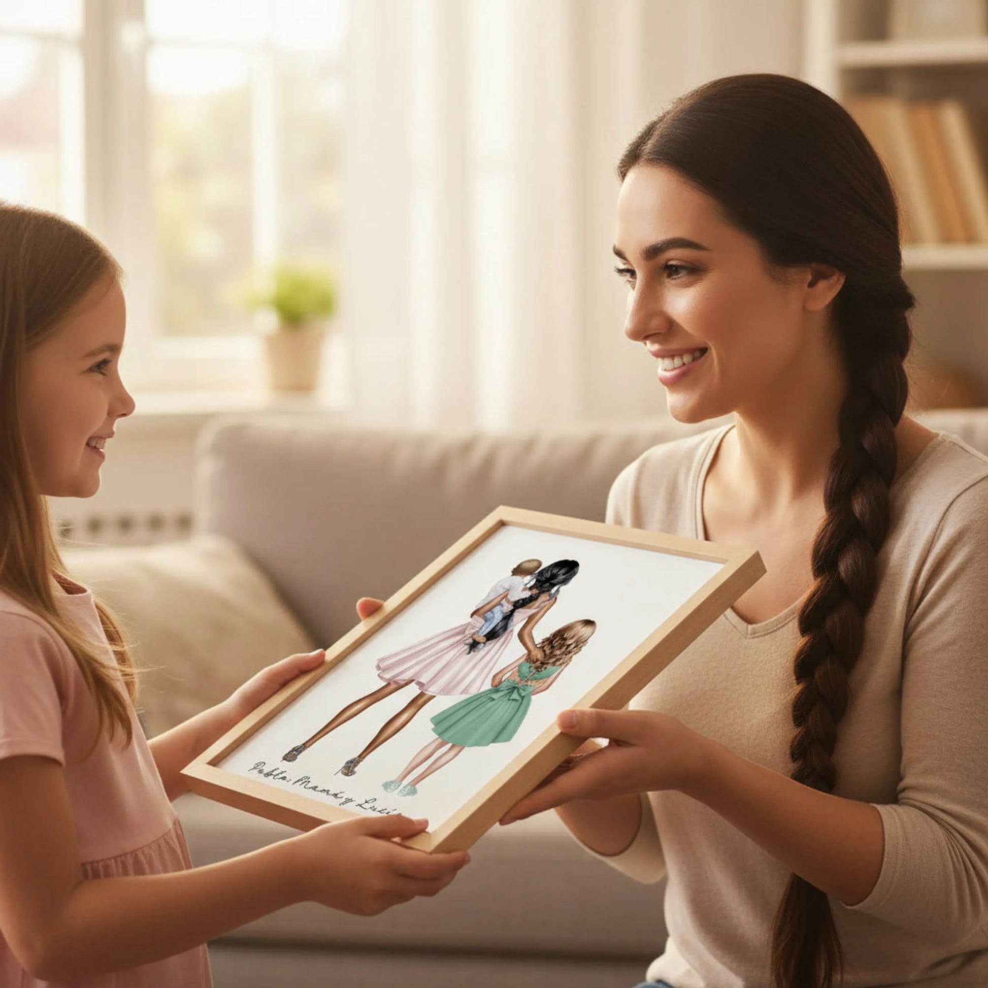 lámina personalizada madre e hijos – regalo original – De moi à toi 