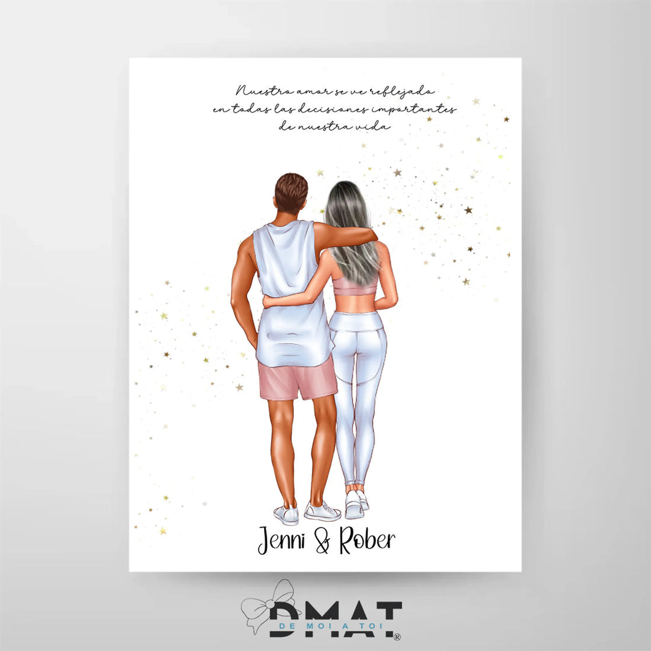 lámina pareja fitness personalizada – regalo deportistas – De moi à toi