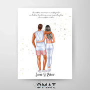 lámina pareja fitness personalizada – regalo deportistas – De moi à toi