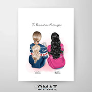 lámina amigas invierno personalizada – regalo Navidad – De moi à toi  